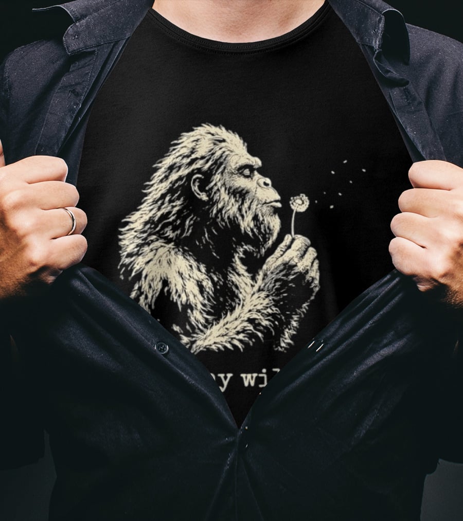 Stay Wild Bigfoot Blowing Dandelion Seeds T-Shirt
