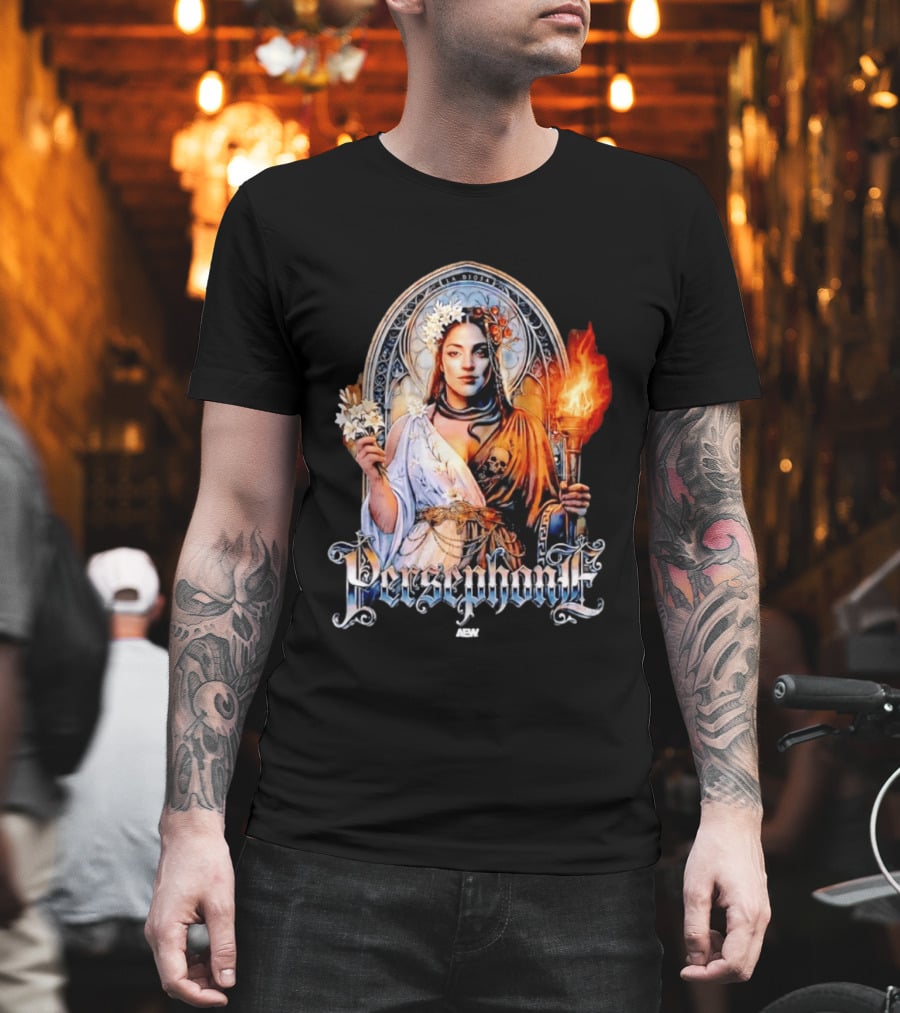 La Diosa Persephone Mythology AEW Wrestling Flame And Flowers T-Shirt