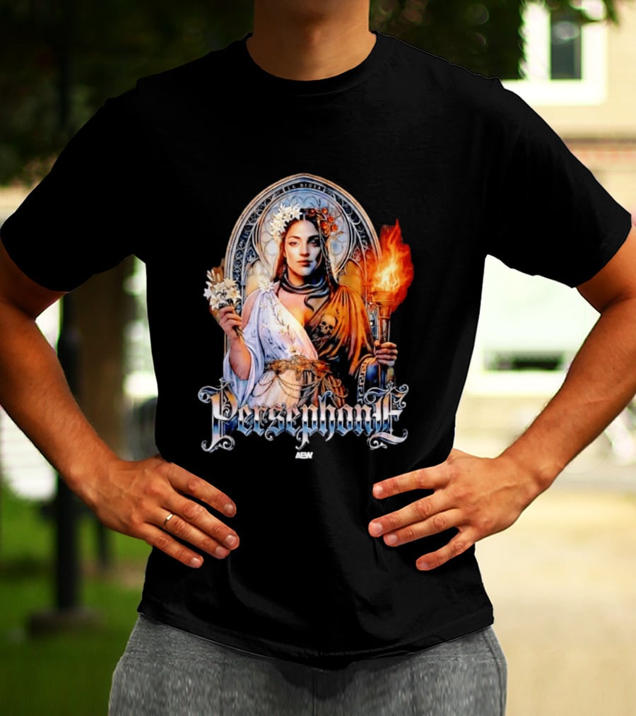 La Diosa Persephone Mythology AEW Wrestling Flame And Flowers T-Shirt
