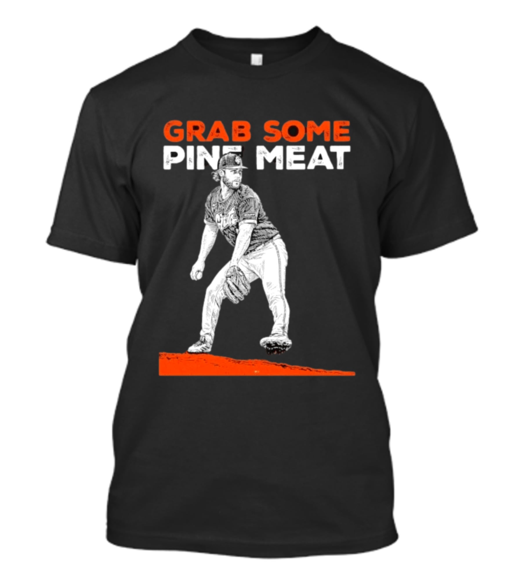 Grab Some Pine Meat SF Giants Mike Krukow Pitching T-Shirt