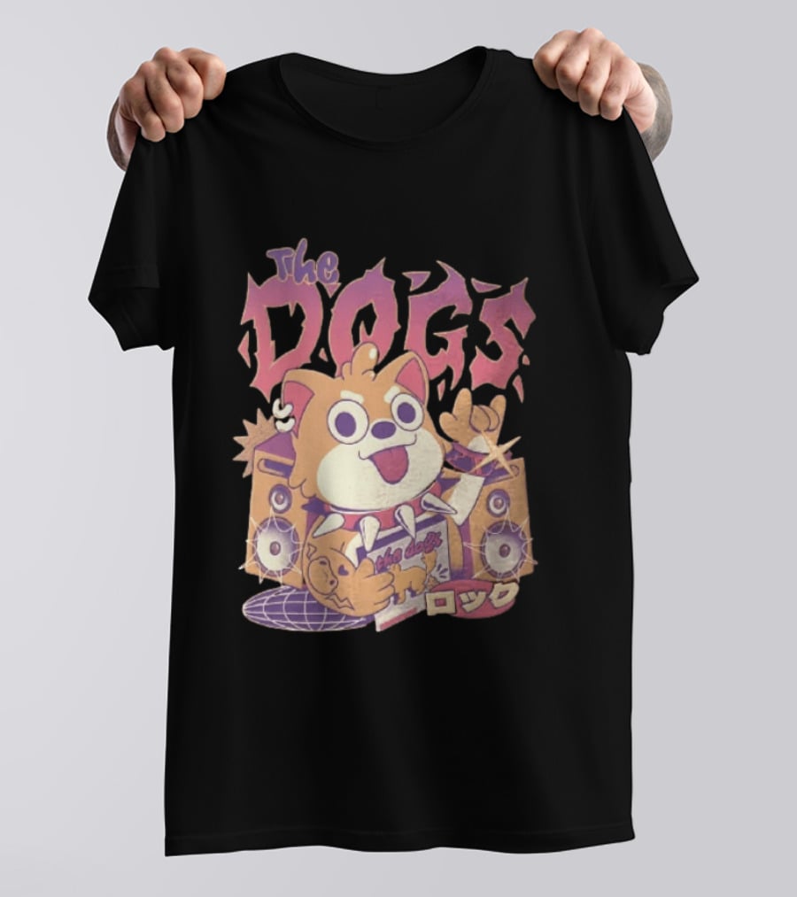 The Dogs Rock Shiba Inu Puppy Punk Rock Music Band With Speakers T-Shirt