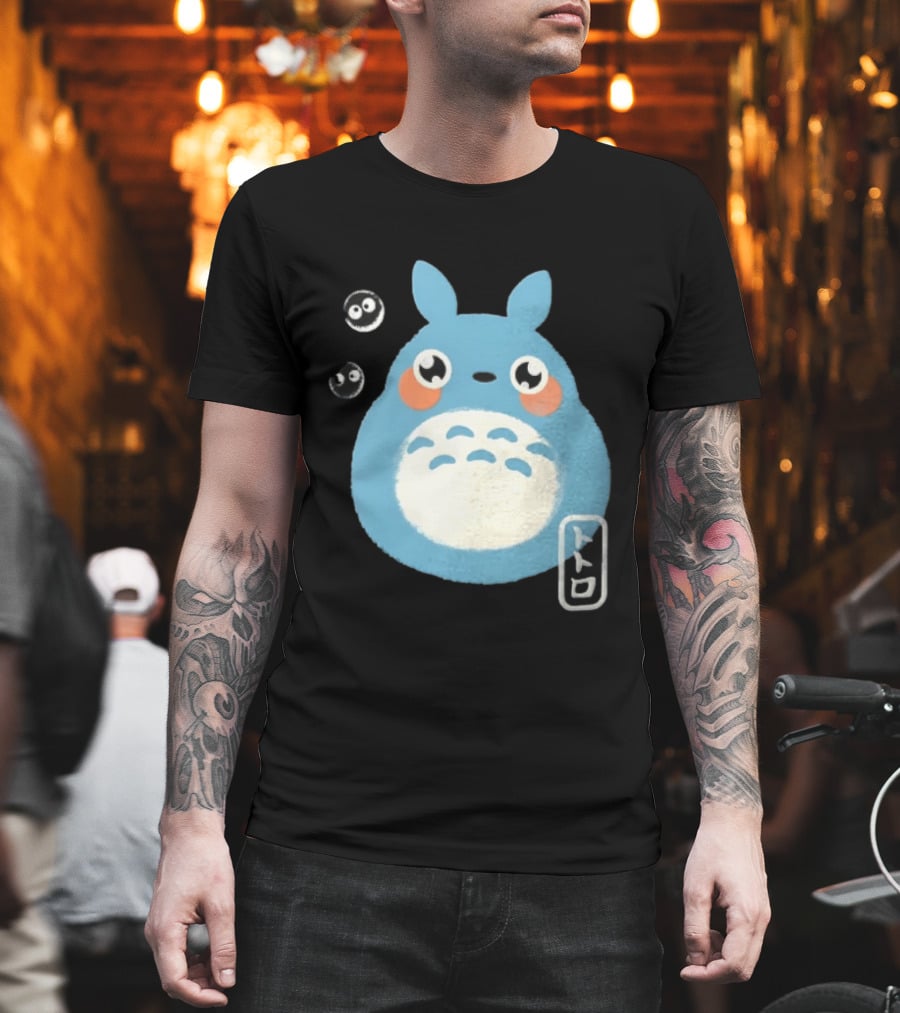 Totoro My Neighbor Totoro Blue Totoro With Soot Sprites T-Shirt