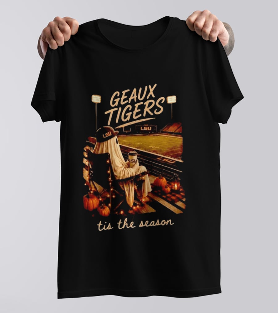 Geaux Tigers LSU Ghost Football 'Tis The Season T-Shirt