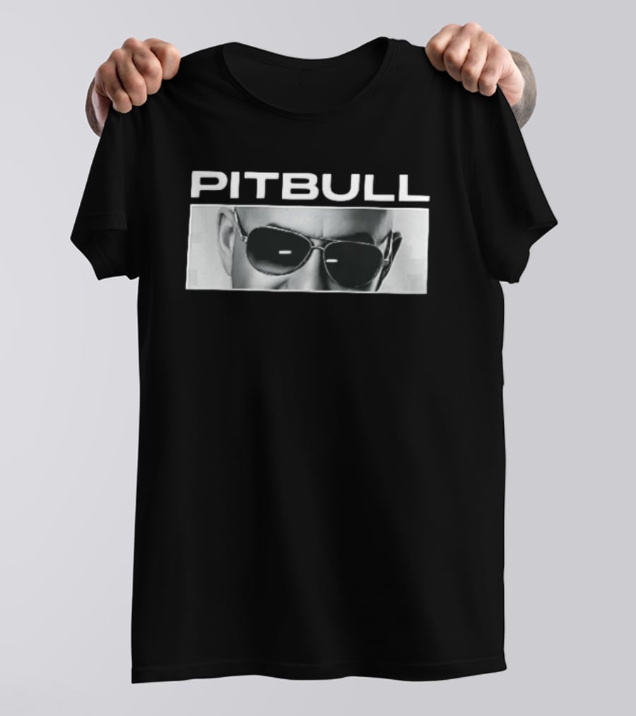 Pitbull Monochrome Aviator Sunglasses Close Up T-Shirt