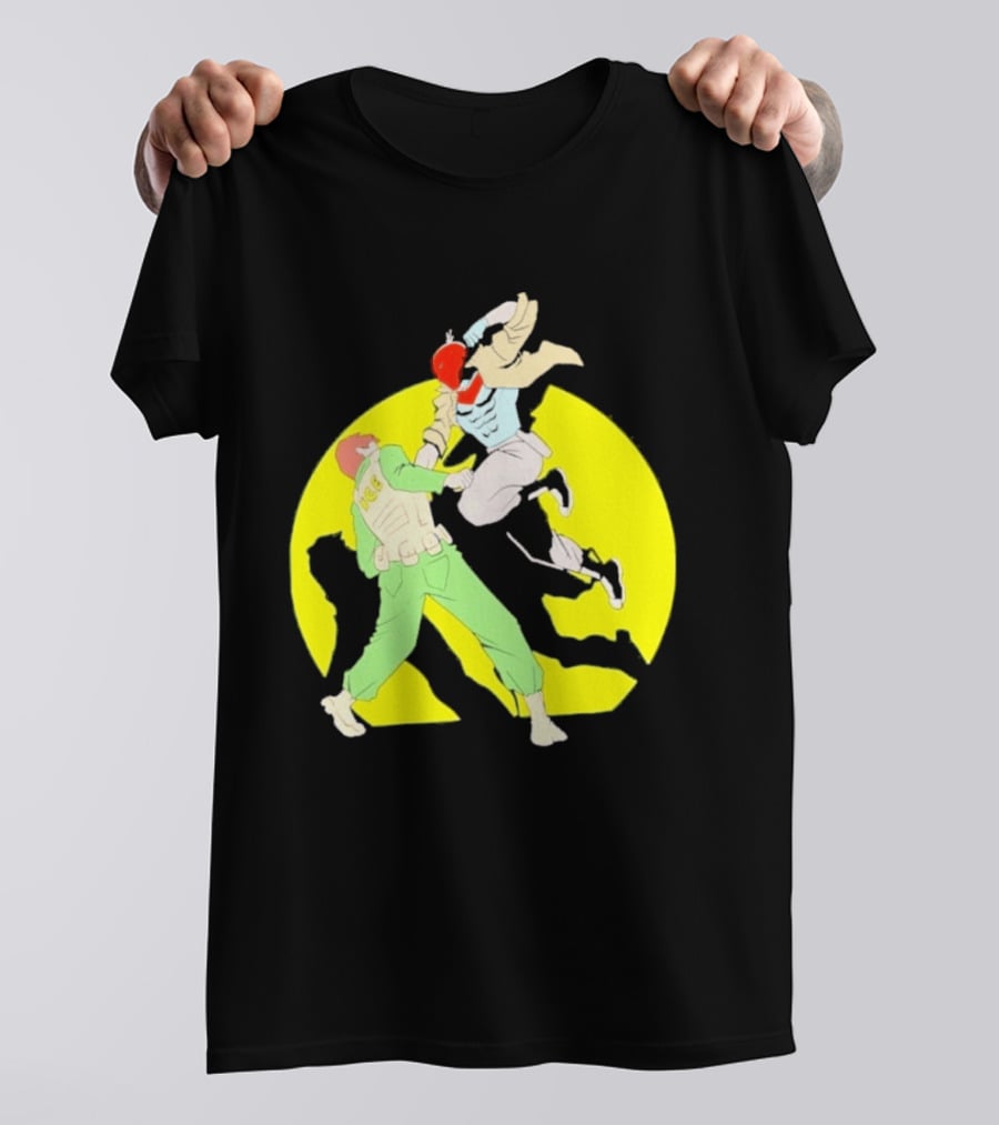 Red Hood Versus Ice Soldier Combat Action Scene T-Shirt