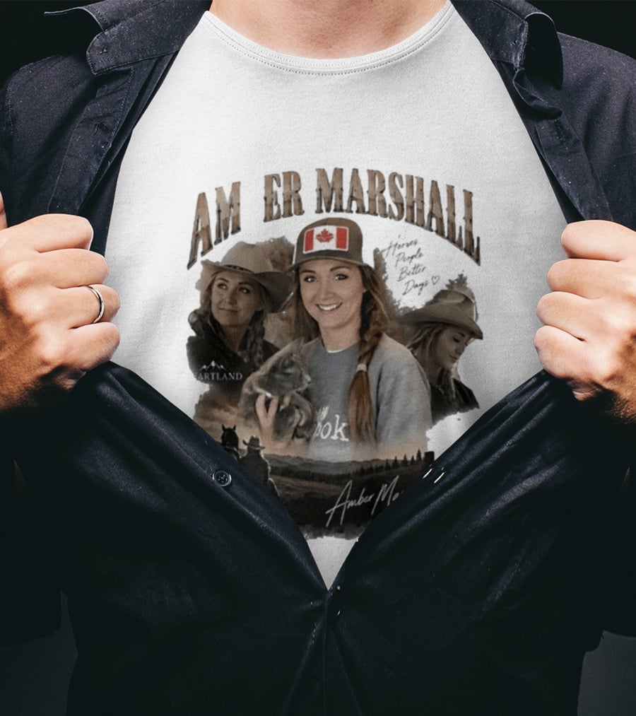 Amber Marshall Heartland Better Days Canadian Flag Retro Bootleg T-Shirt