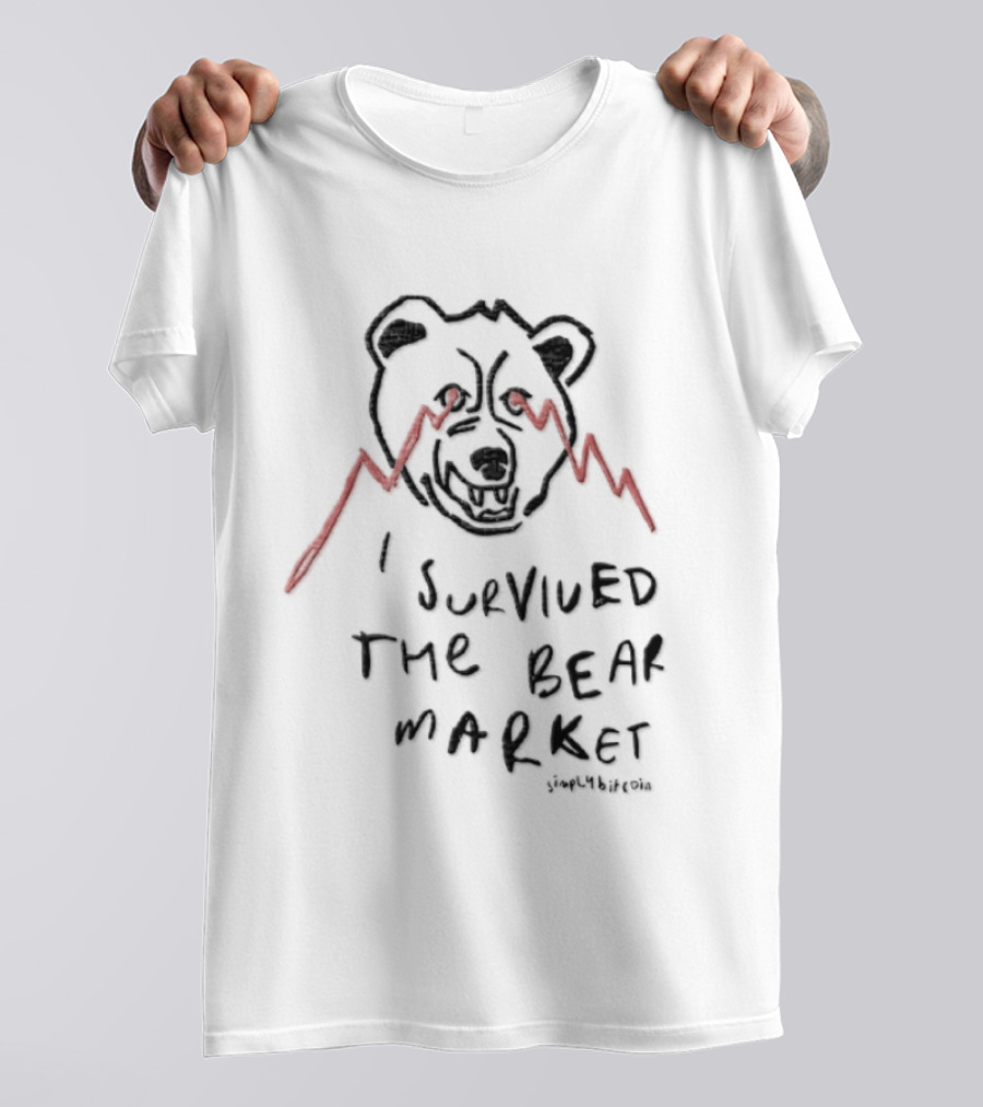 Bitcoin Bear Market Survivor SimplyBitcoin Cryptocurrency Bear T-Shirt