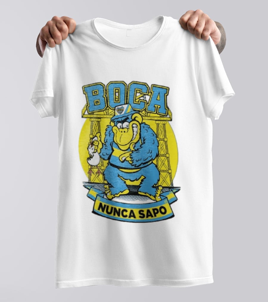 Boca Juniors Gorilla Wearing Cap Holding Chicken Boca Nunca Sapo T-Shirt