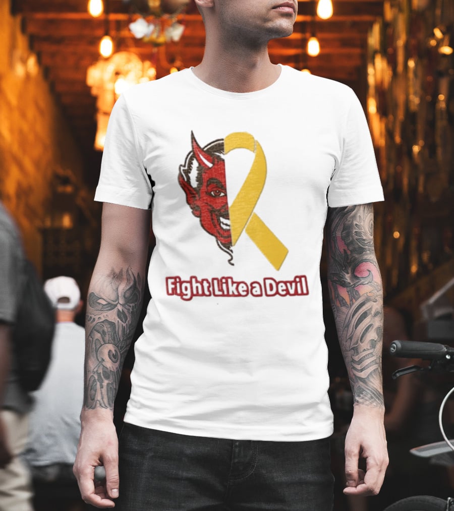 Fight Like A Devil EndChildhoodCancer Awareness Duke Blue Devils T-Shirt