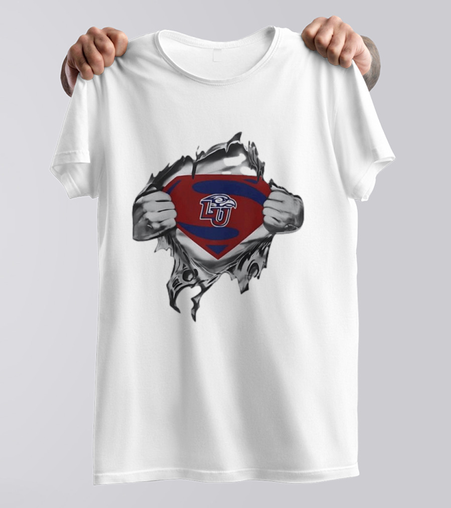 Liberty University Flames LU Superman Chest Reveal T-Shirt
