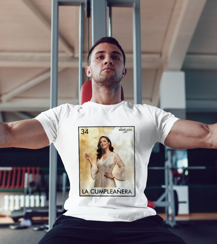 Mexicada 34 La Cumpleañera Loteria Card Woman White Dress T-Shirt
