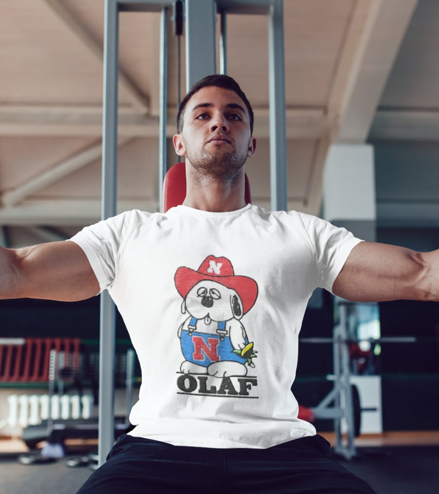 Olaf Nebraska Cornhuskers N Logo Cowboy Hat Cartoon T-Shirt