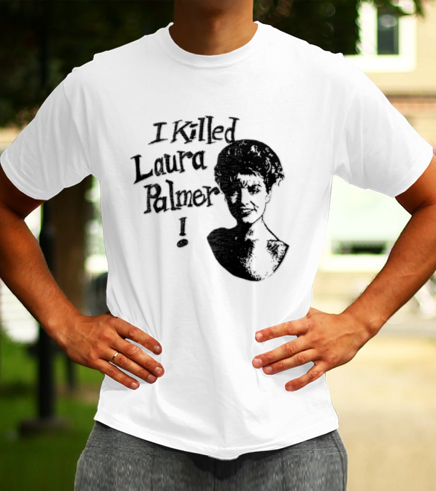 I Killed Laura Palmer Sheryl Lee High Contrast Bust Monochrome Stencil T-Shirt