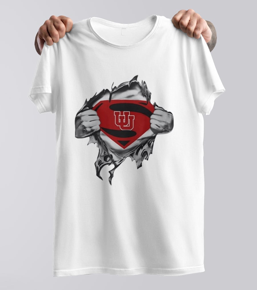 Utah Utes Superman Emblem College Football Fan Gear T-Shirt