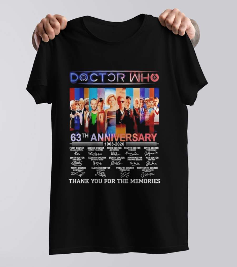 Doctor Who 63rd Anniversary 1963 2026 Thank You For The Memories T-Shirt