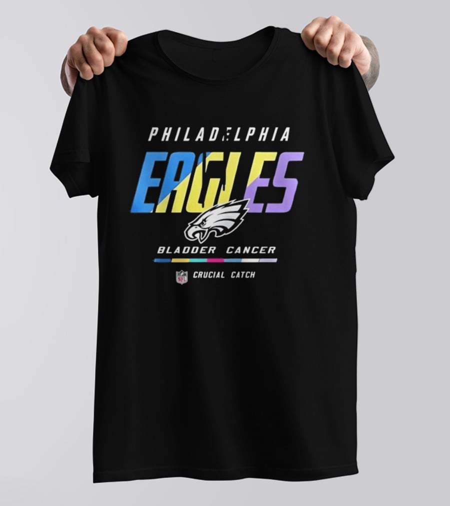 Philadelphia Eagles Bladder Cancer Crucial Catch Intercept Cancer Awareness T-Shirt
