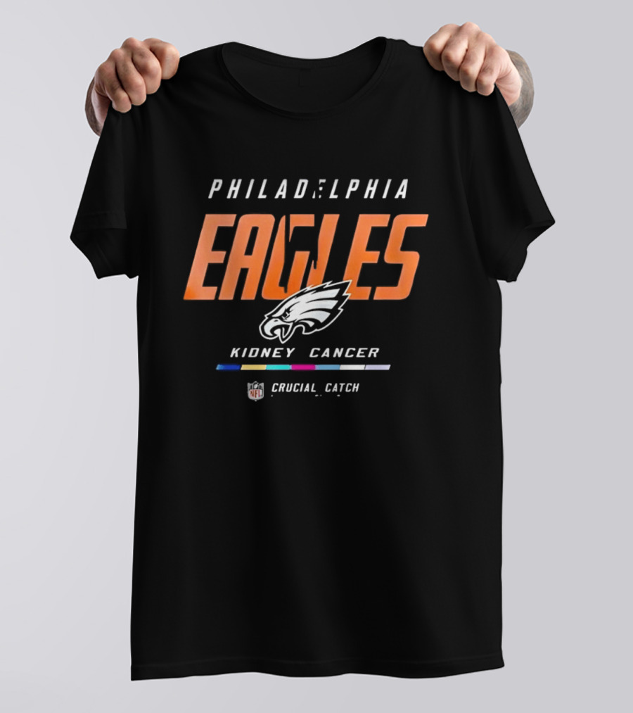 Philadelphia Eagles Crucial Catch Kidney Cancer Awareness NFL T-Shirt
