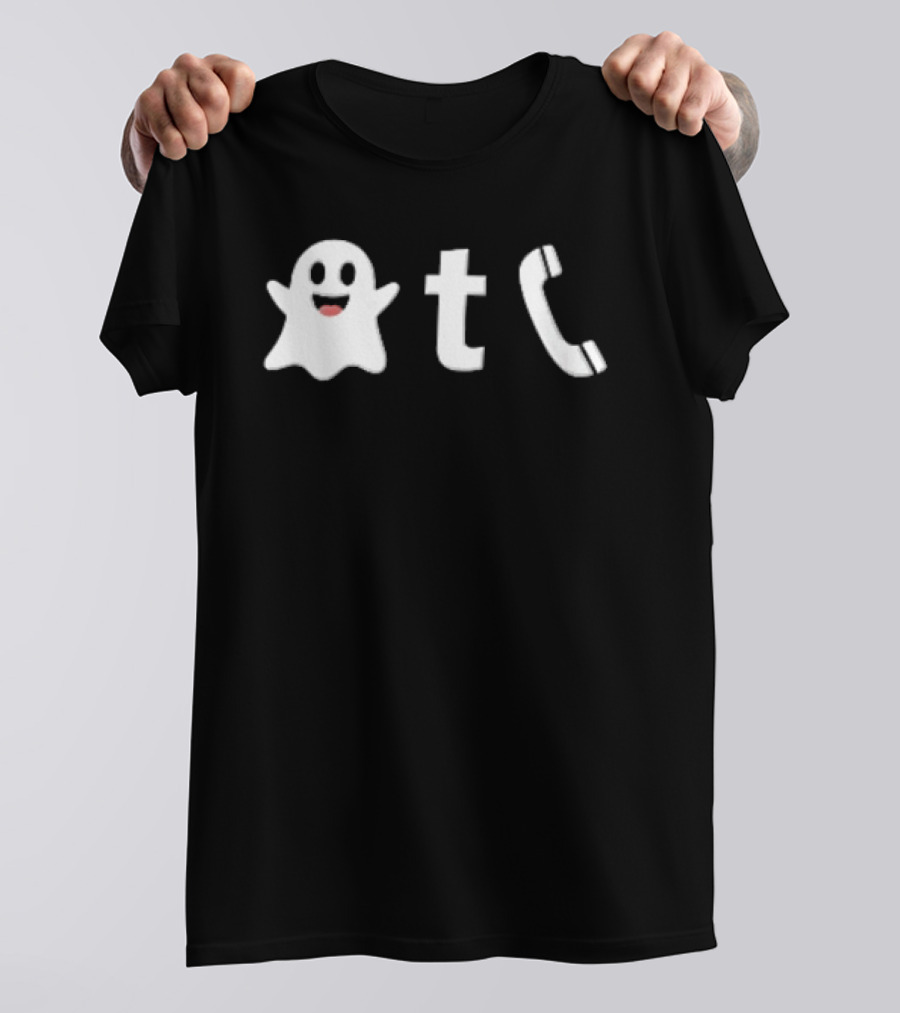 Ghost Emoji Phone Handset Icon White T-Shirt