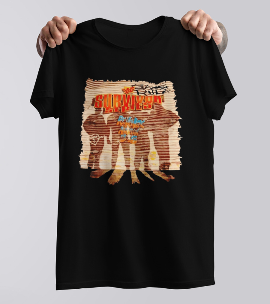 WWF Survivor Series Revenge Austin 3 16 Silhouette Vintage WWE 90s T-Shirt