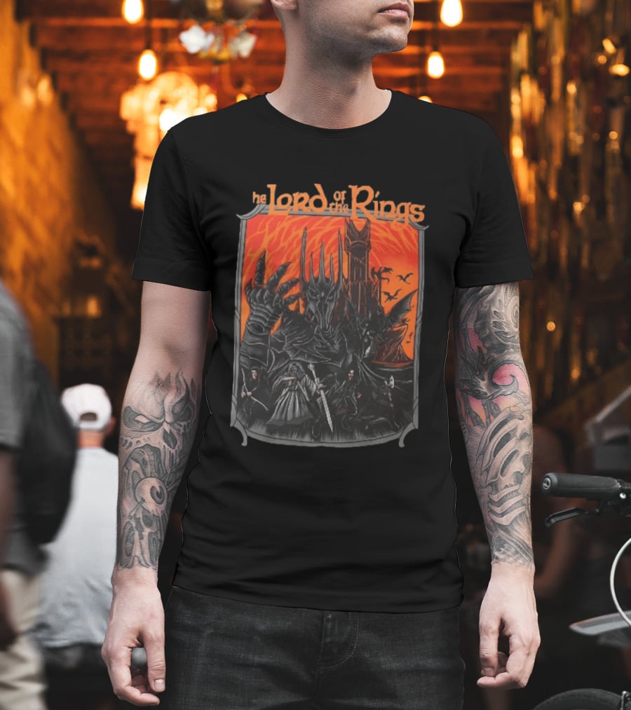 The Lord Of The Rings Sauron Aragorn Legolas Gandalf Gimli Fellowship Movie T-Shirt