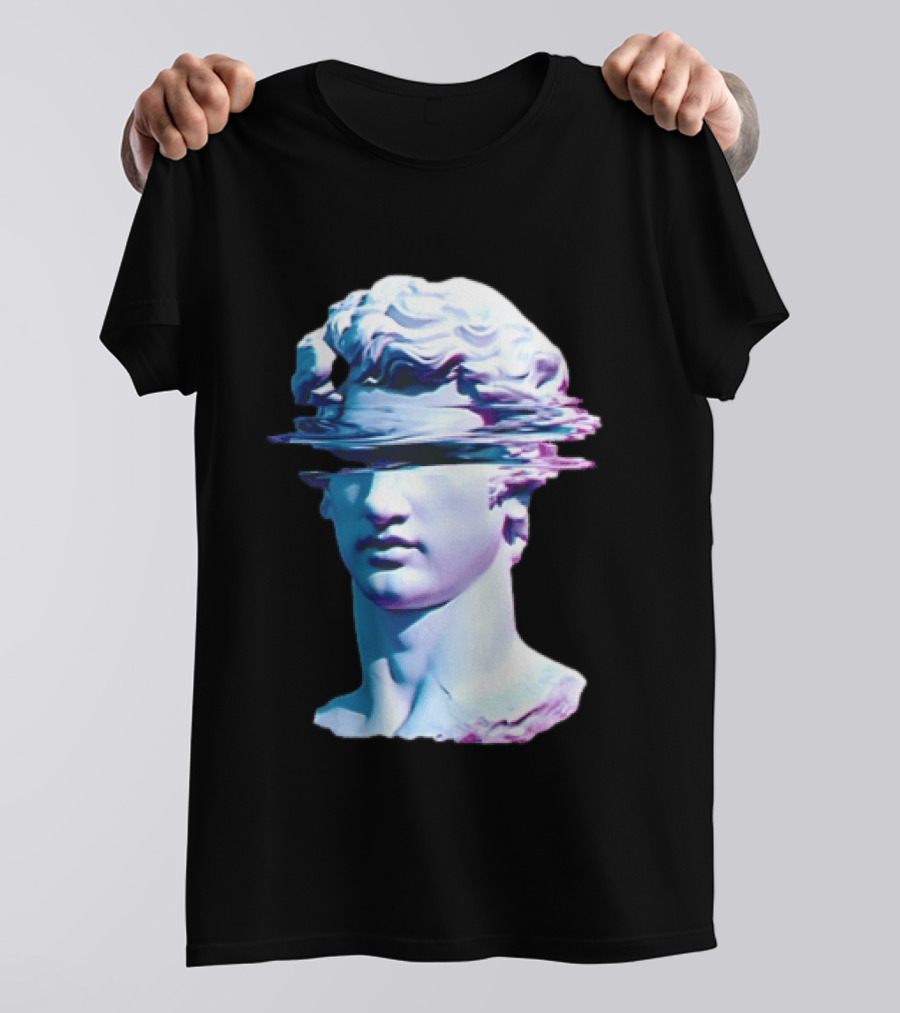 You Are Not Forgotten Classical Statue Bust Glitch Wave Distortion David Vaporwave Aesthetic T-Shirt