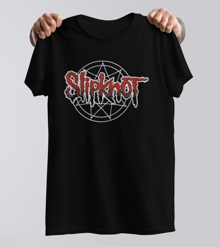 Slipknot Crimson Dripping Lettering With White Nonagram T-Shirt