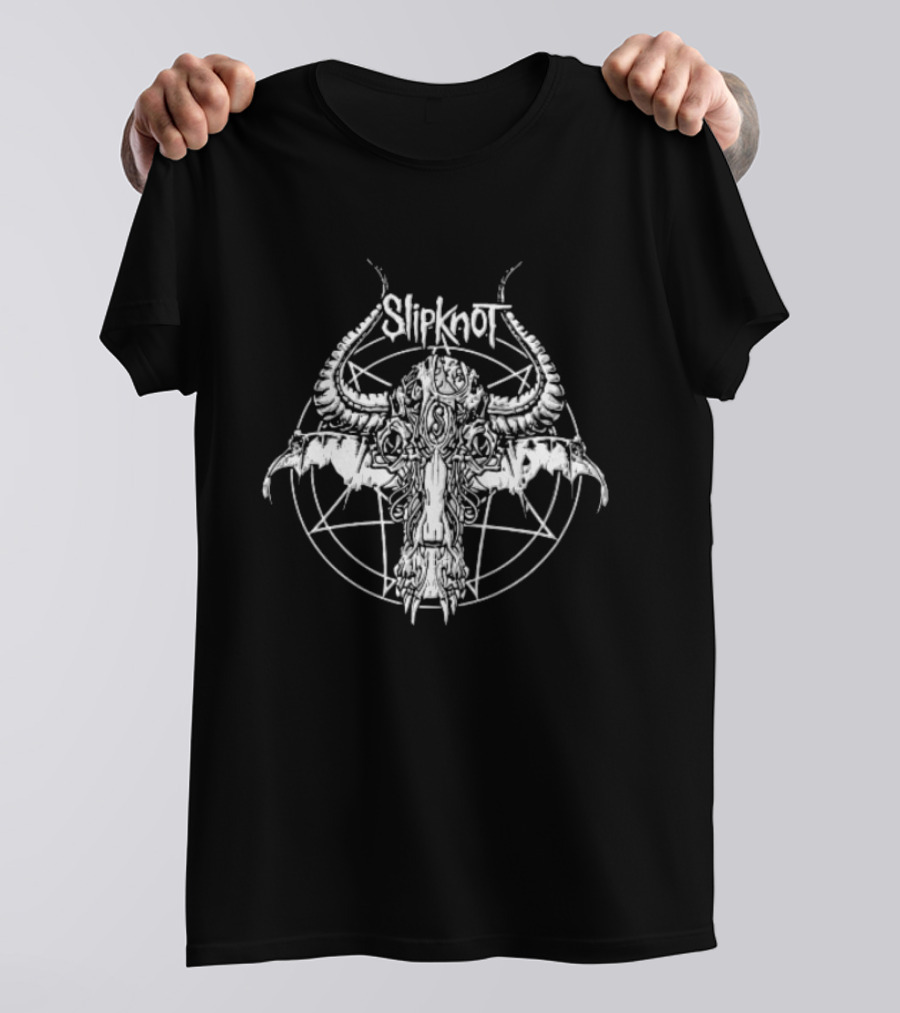 Slipknot Nonagram Horned Animal Skull T-Shirt