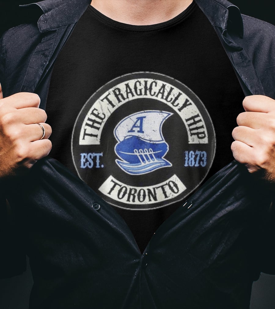 The Tragically Hip Toronto Est 1873 Distressed Football Helmet T-Shirt