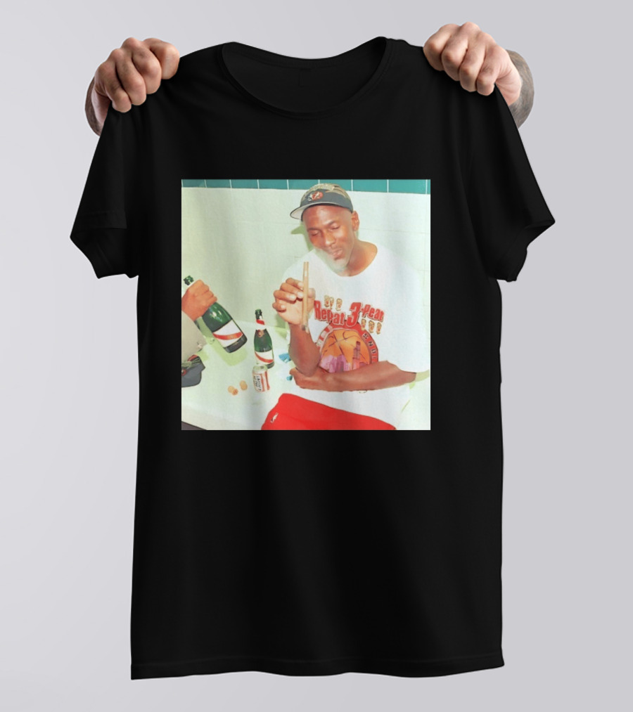 Michael Jordan Repeat 3 Peat Celebration Chicago Bulls Basketball T-Shirt