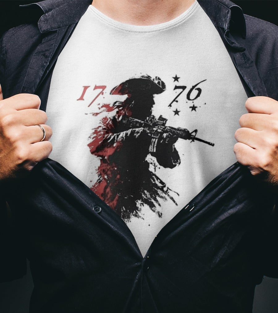 American Patriot With Rifle Patriotic1776 T-Shirt