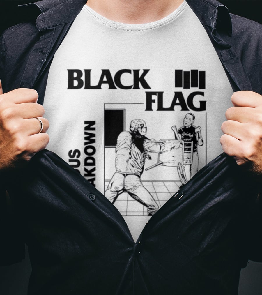 Black Flag Nervous Breakdown Punk Rock Band Iconic Album Cover T-Shirt