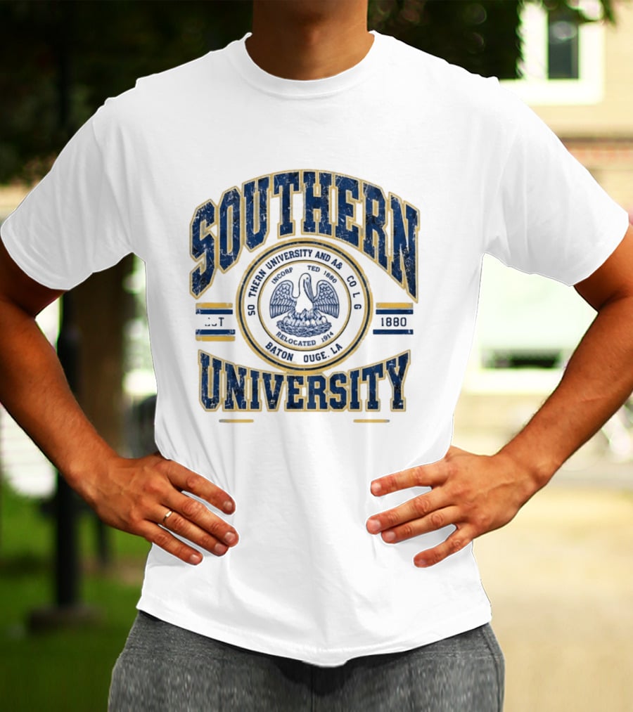 Distressed Southern University A&M Baton Rouge 1880 Pelican Seal T-Shirt