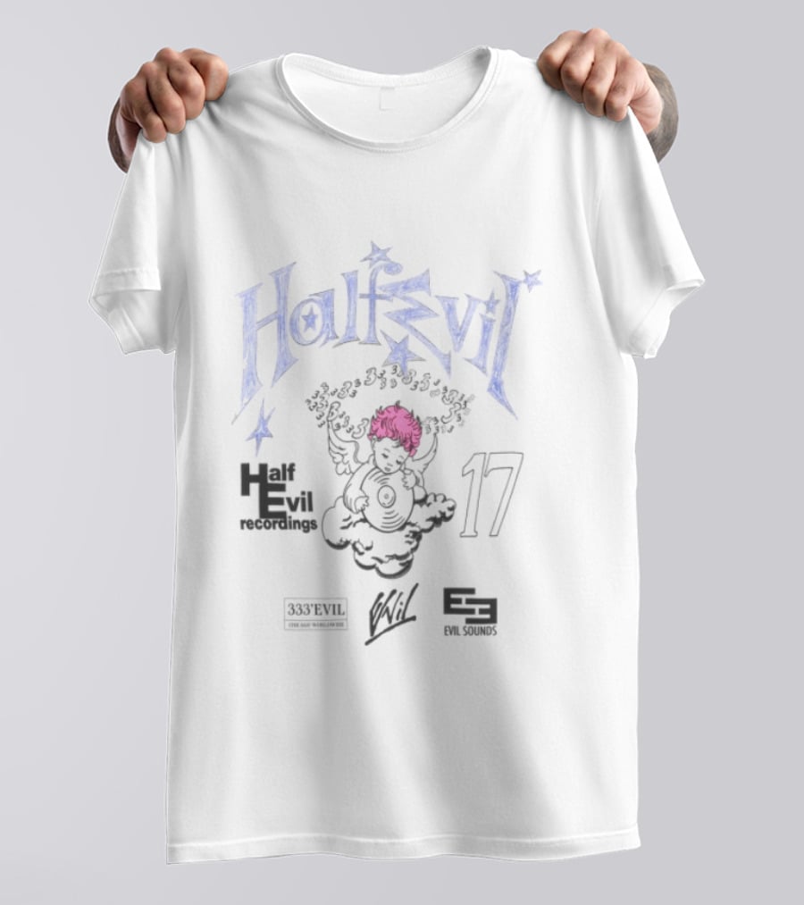 Half Evil Store H E Recordings 17 Angel 333 Club 365 Tapes 2023 T-Shirt