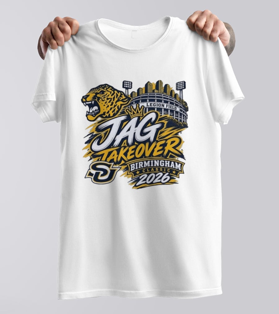 Legion Field Jag Takeover Birmingham Classic 2026 Stadium And Jaguar T-Shirt