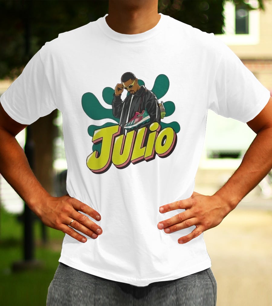 Julio Cool Streetwear Style With Trendy Sneakers T-Shirt