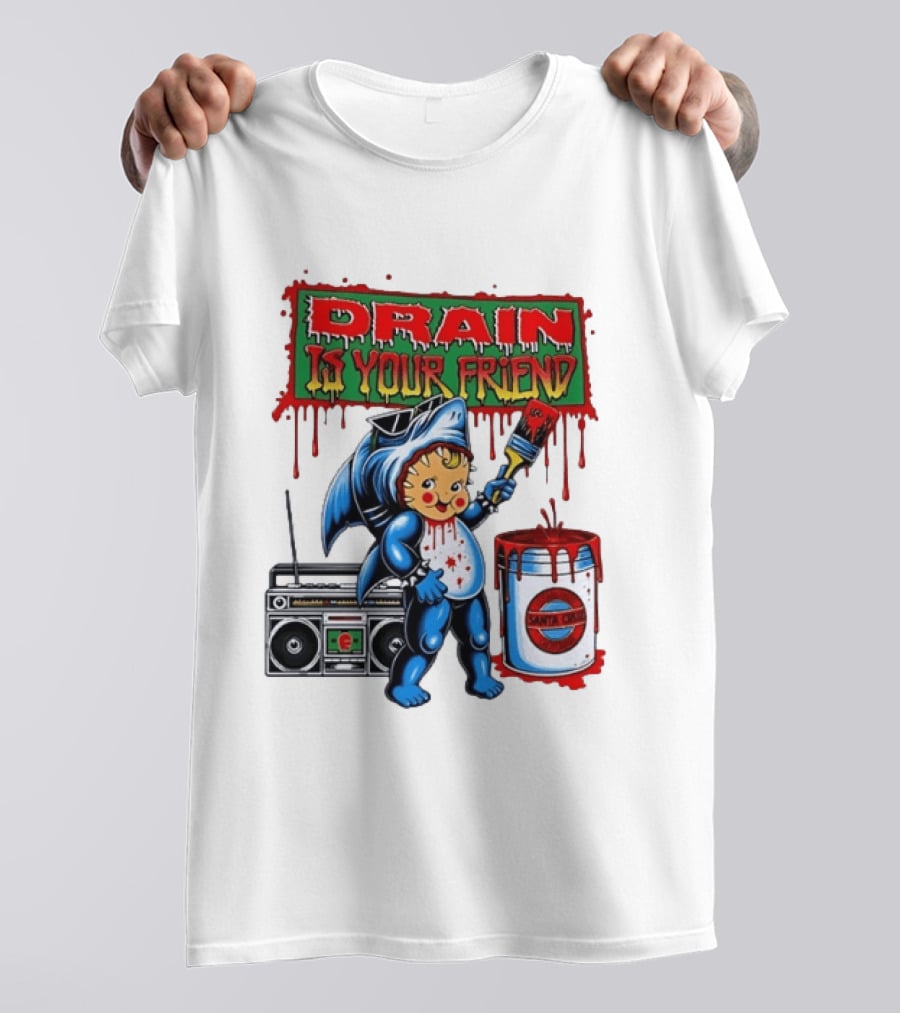 Santa Cruz Drain Is Your Friend Shark Baby Boombox T-Shirt