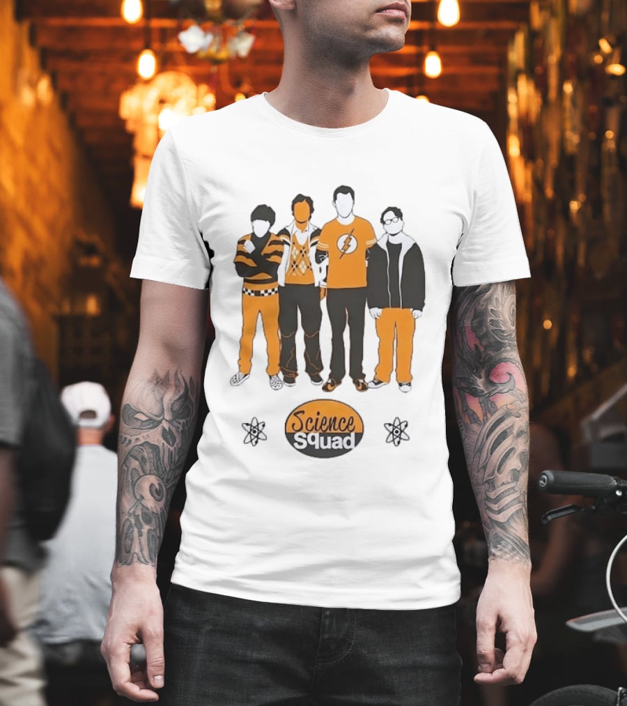 Science Squad The Big Bang Theory Cast Sheldon Cooper Lightning Bolt T-Shirt