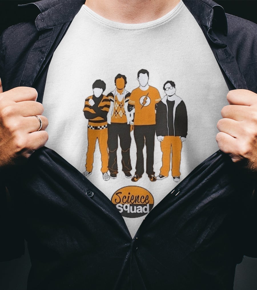 Science Squad The Big Bang Theory Cast Sheldon Cooper Lightning Bolt T-Shirt