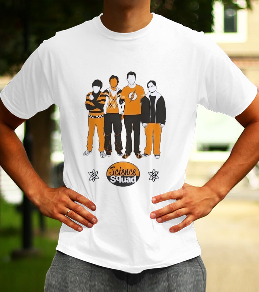 Science Squad The Big Bang Theory Cast Sheldon Cooper Lightning Bolt T-Shirt