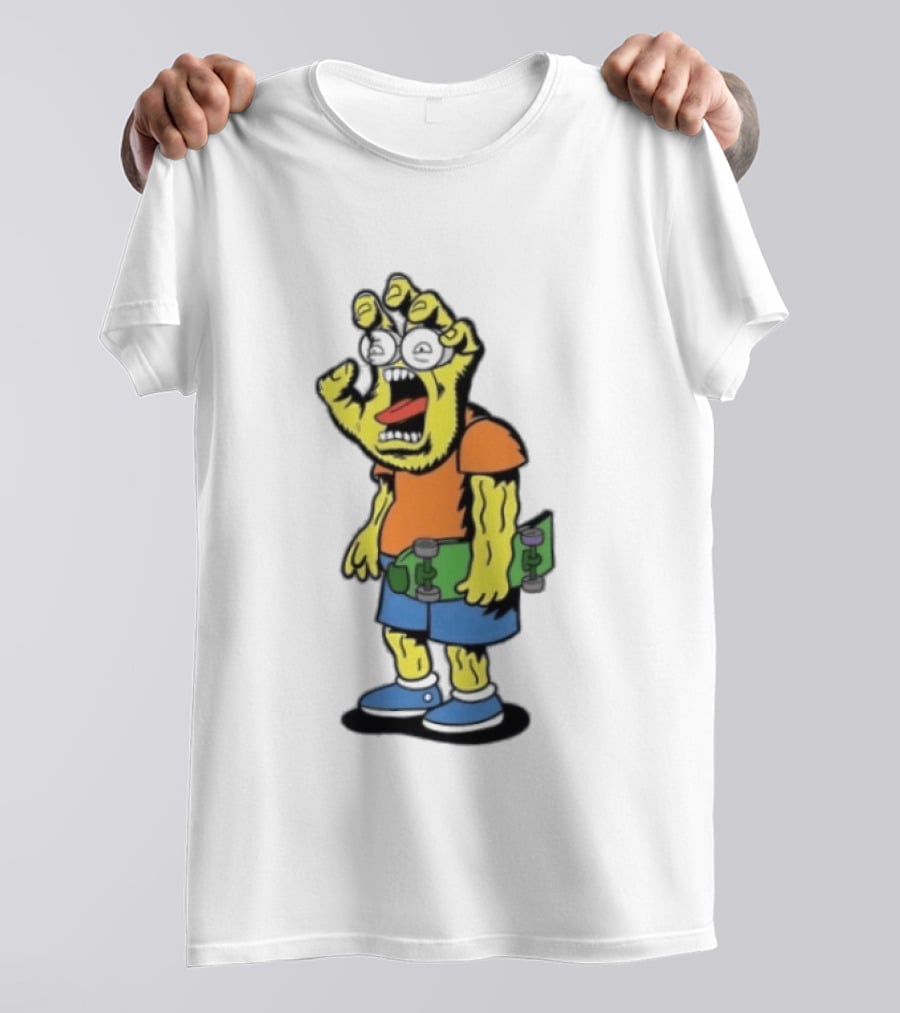 Screaming Hans The Simpsons Bootleg Character With Skateboard T-Shirt