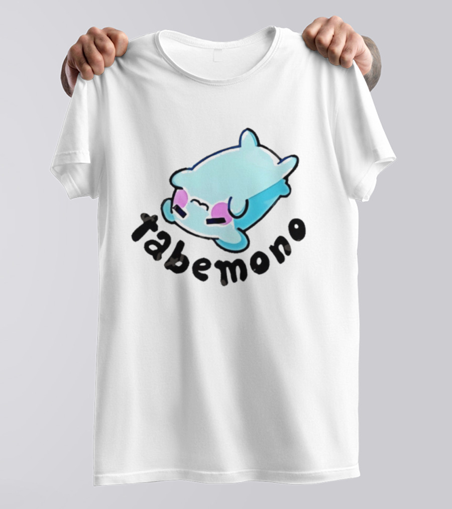 Tabemono Kawaii Anime Cute Blue Character With Blushing Cheeks T-Shirt