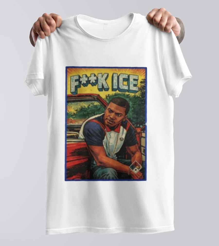 F**K ICE Tyler The Creator Style Graphic With Car And Cards T-Shirt