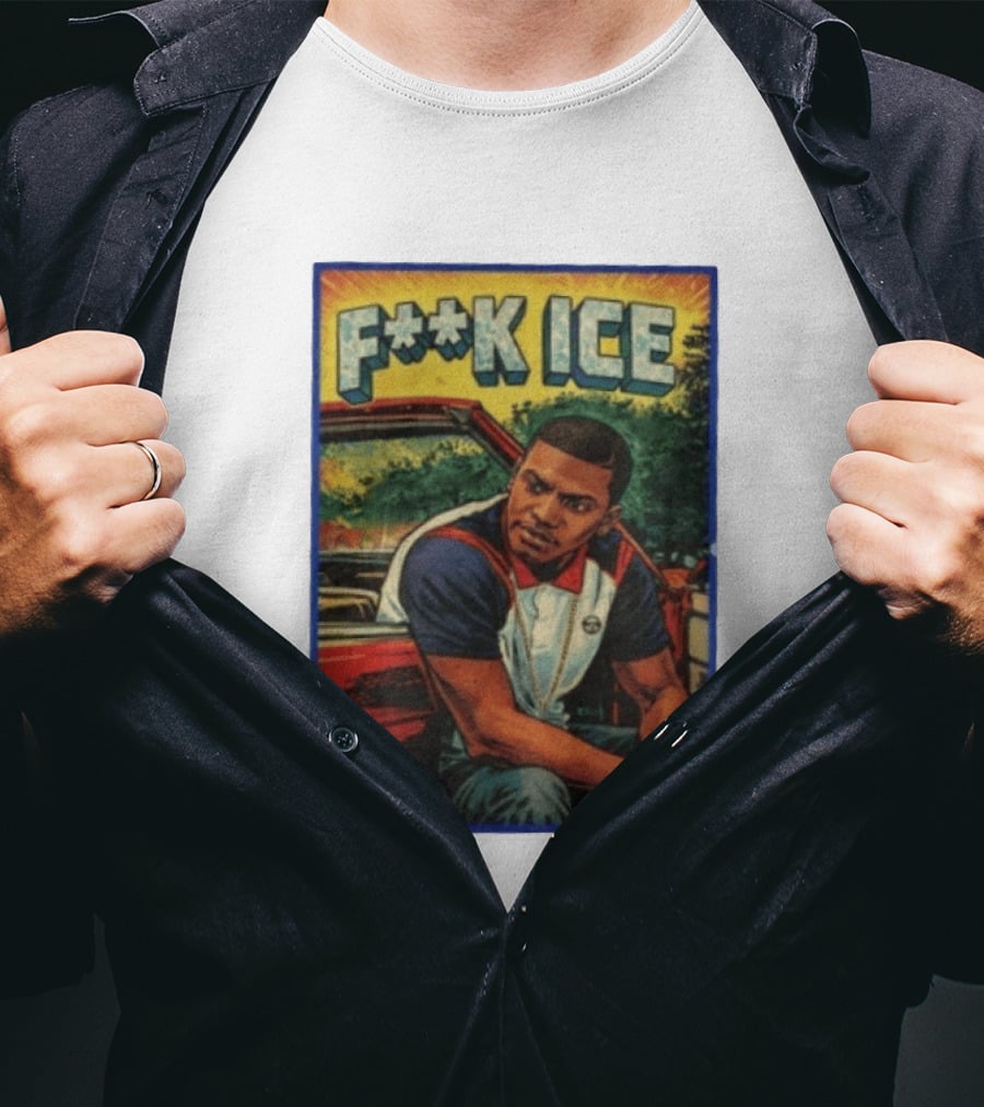 F**K ICE Tyler The Creator Style Graphic With Car And Cards T-Shirt