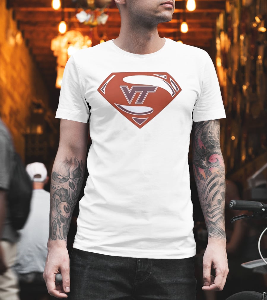 Virginia Tech Hokies VT Superman College Sports T-Shirt