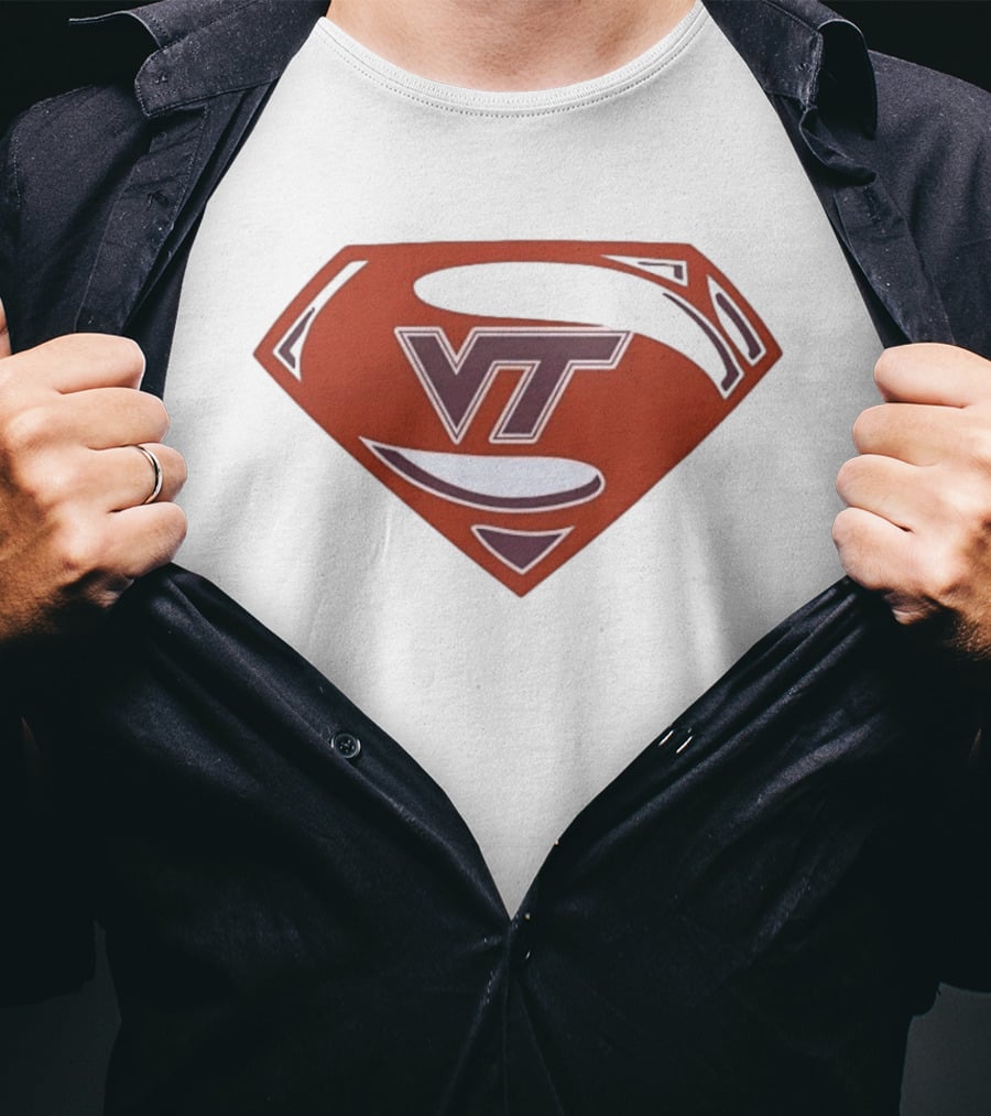 Virginia Tech Hokies VT Superman College Sports T-Shirt
