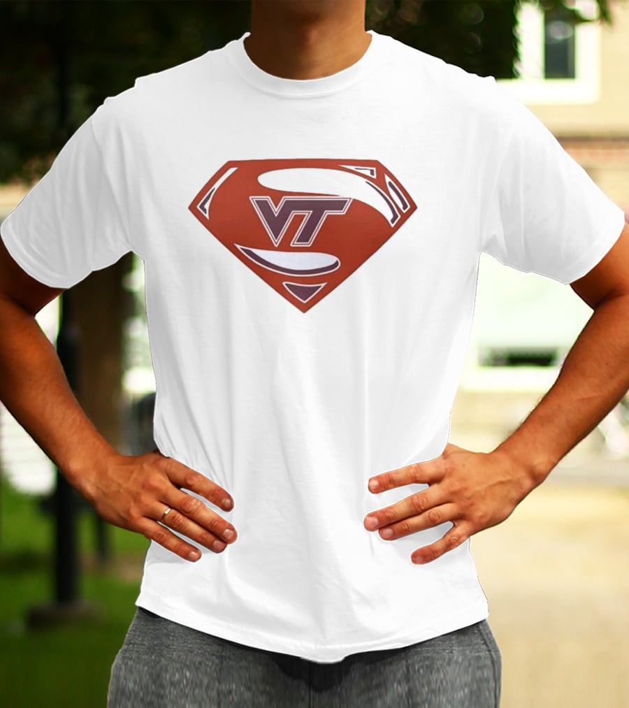 Virginia Tech Hokies VT Superman College Sports T-Shirt