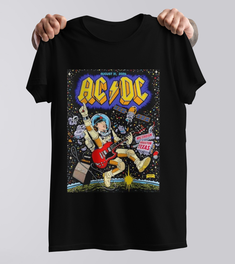 AC DC August 31 2026 NRG Stadium Houston Texas Space Astronaut Concert T-Shirt