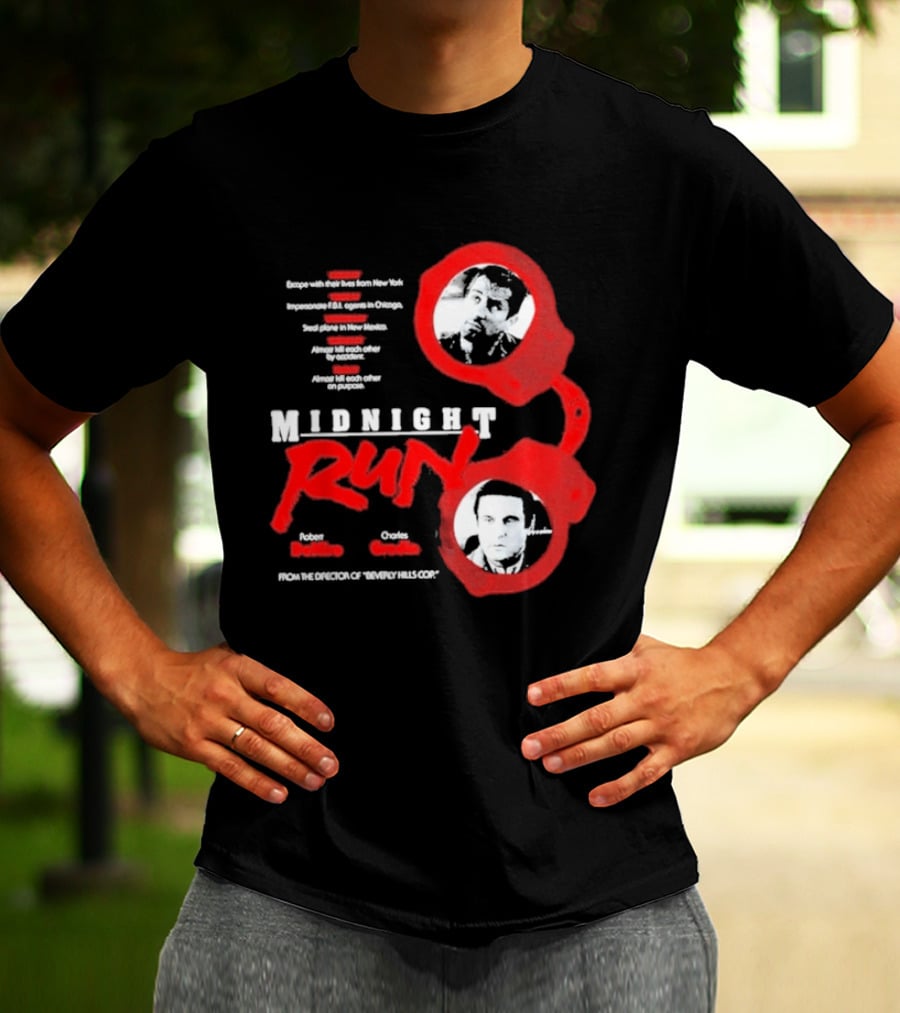 Robert De Niro Charles Grodin Midnight Run Handcuffs Movie T-Shirt