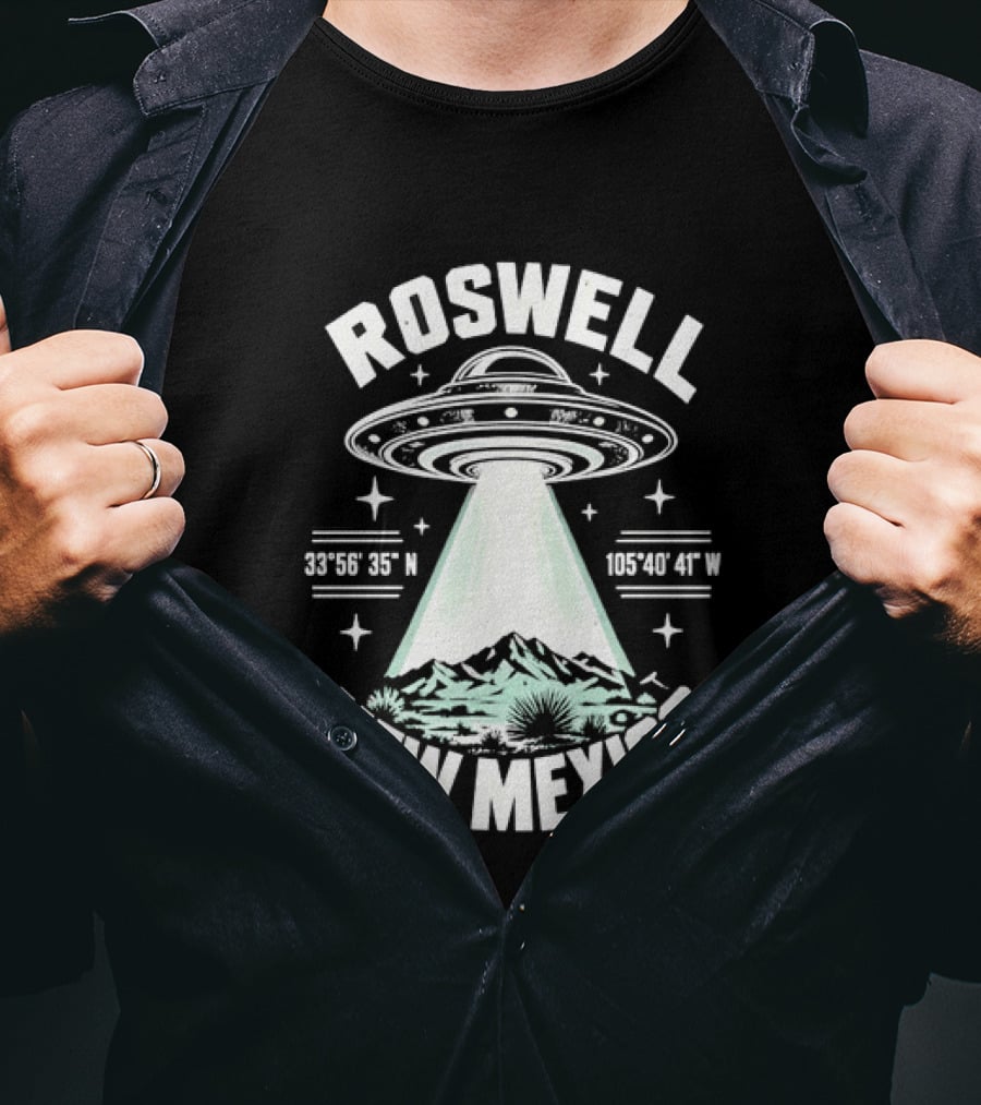 Roswell New Mexico UFO Coordinates Alien T-Shirt