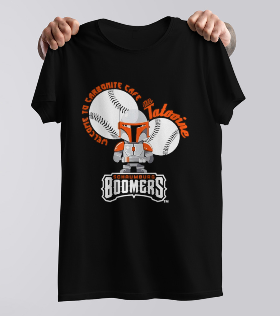 Schaumburg Boomers Welcome To Carbonite Café With Baseball And Armor T-Shirt